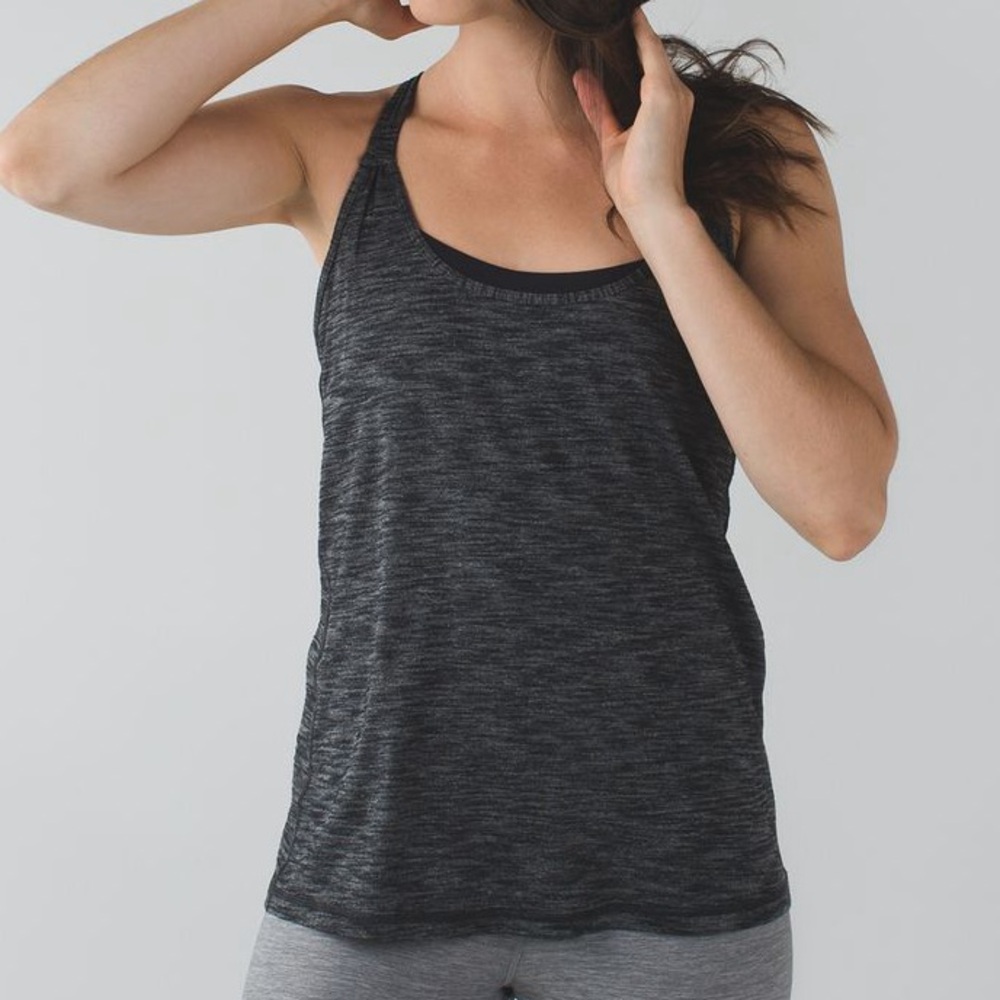 Lululemon Sunset Salutation Tank in Heathered Black
